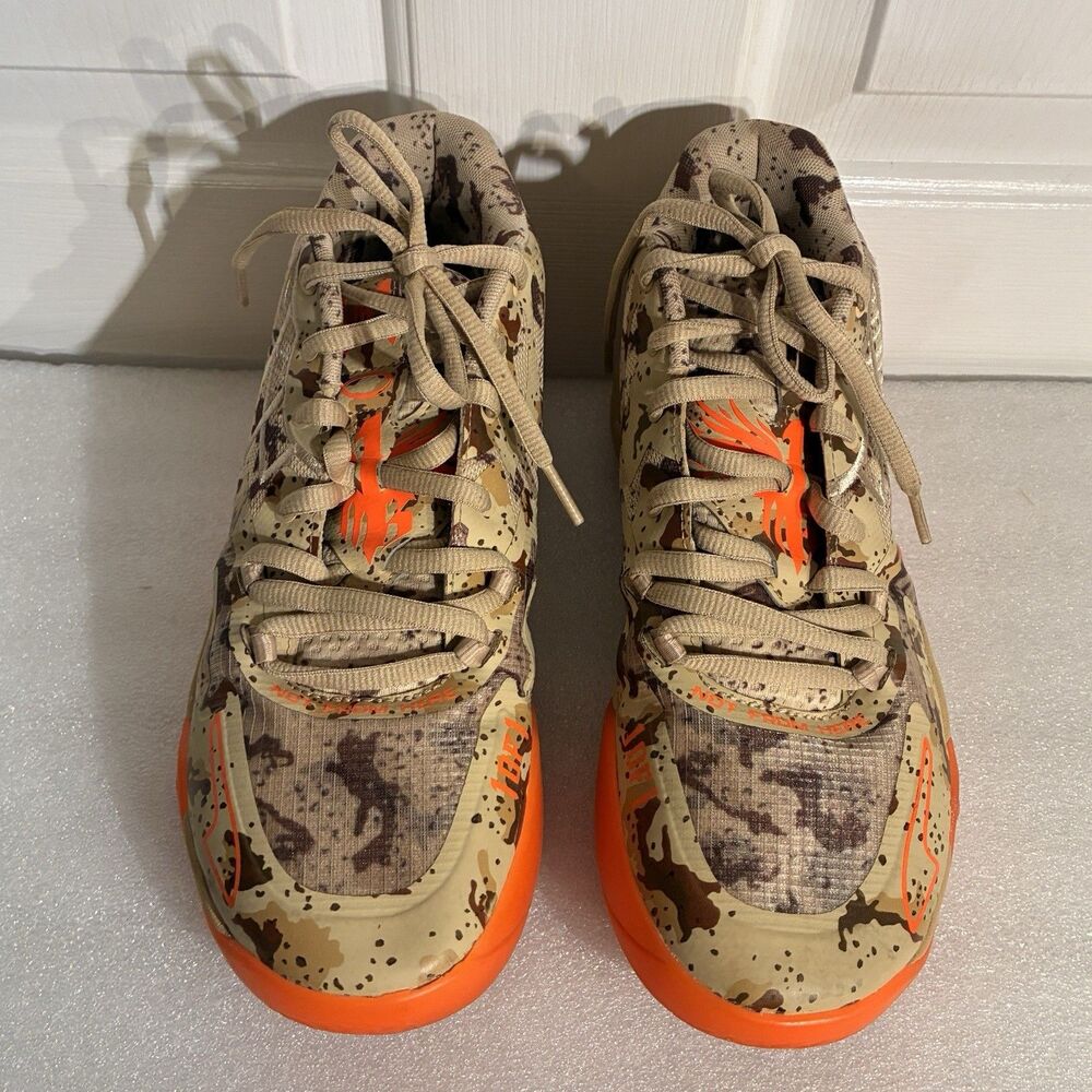 PUMA x LaMelo Ball MB.01 Men’s Camo And Orange Basketball Shoes Hi Top Size 8.5